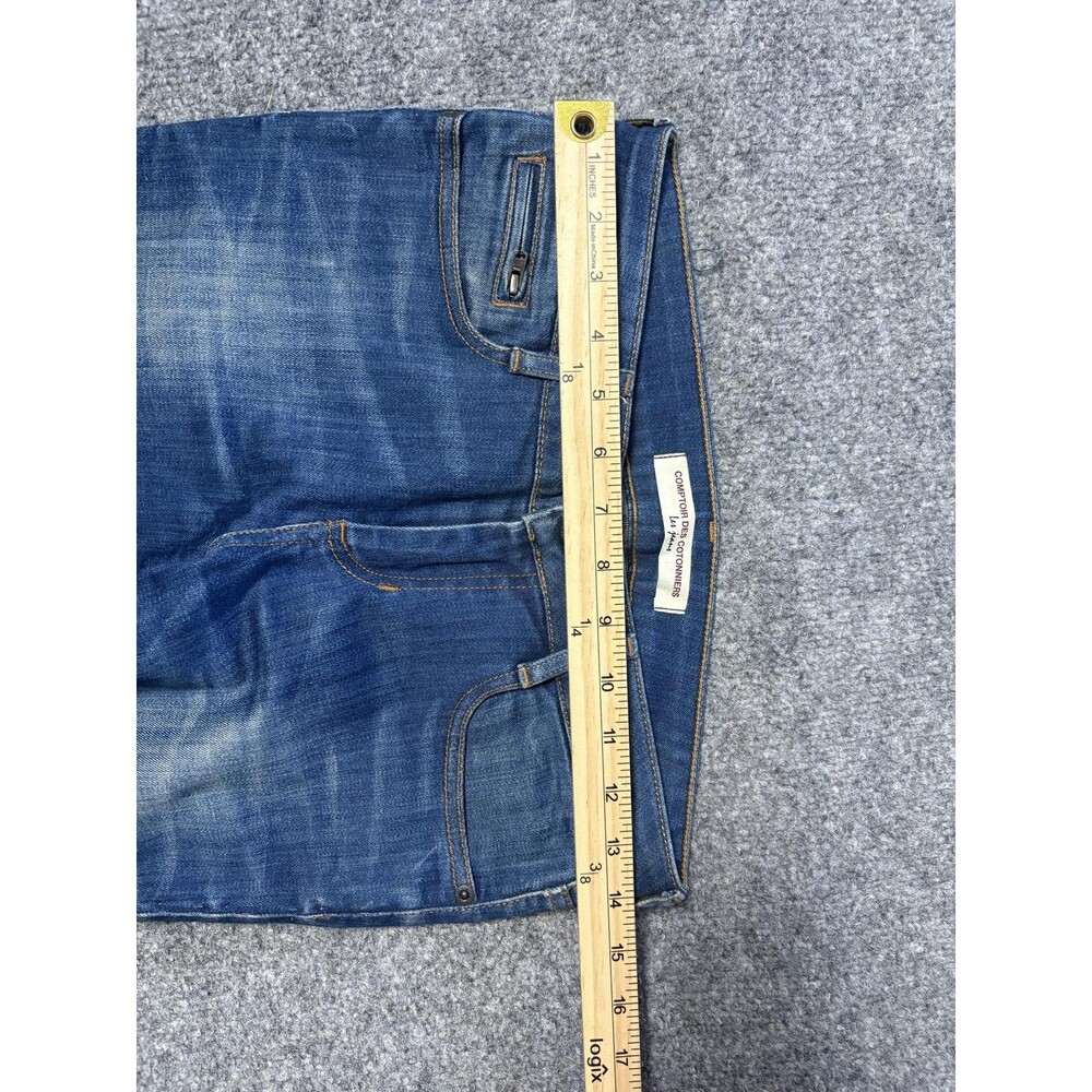 Comptoir Des Cotonniers Jeans Womens 36 28x26 Blue Slim Straight Stretch Denim - Picture 3 of 7